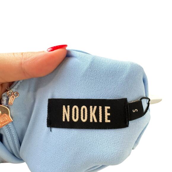 Nookie NWT Aria One Shoulder Gown Light Blue Side Slit Bodycon Party Dress - Picture 15 of 16